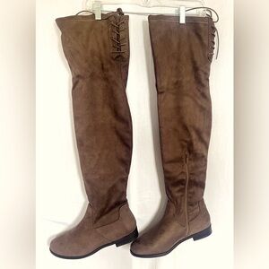 NEW Dream Pairs Over-the-Knee Boots | Women’s Size 11 | Brown Faux Suede